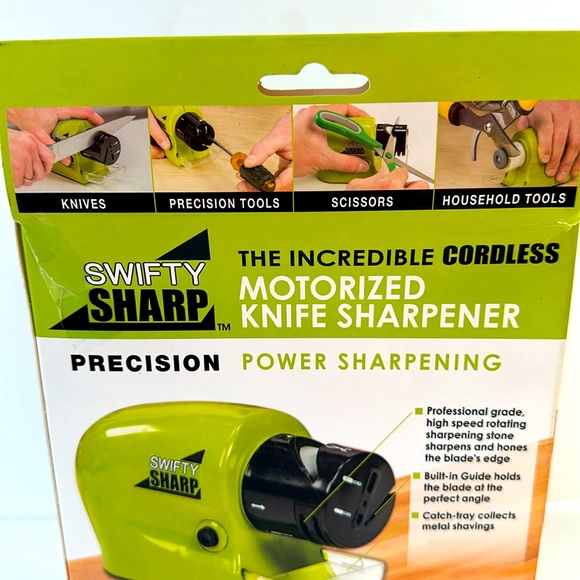 NEW Swifty Sharp The Incredible Cordless Motorized Knife Blade Sharpener & Tray - Picture 3 of 6